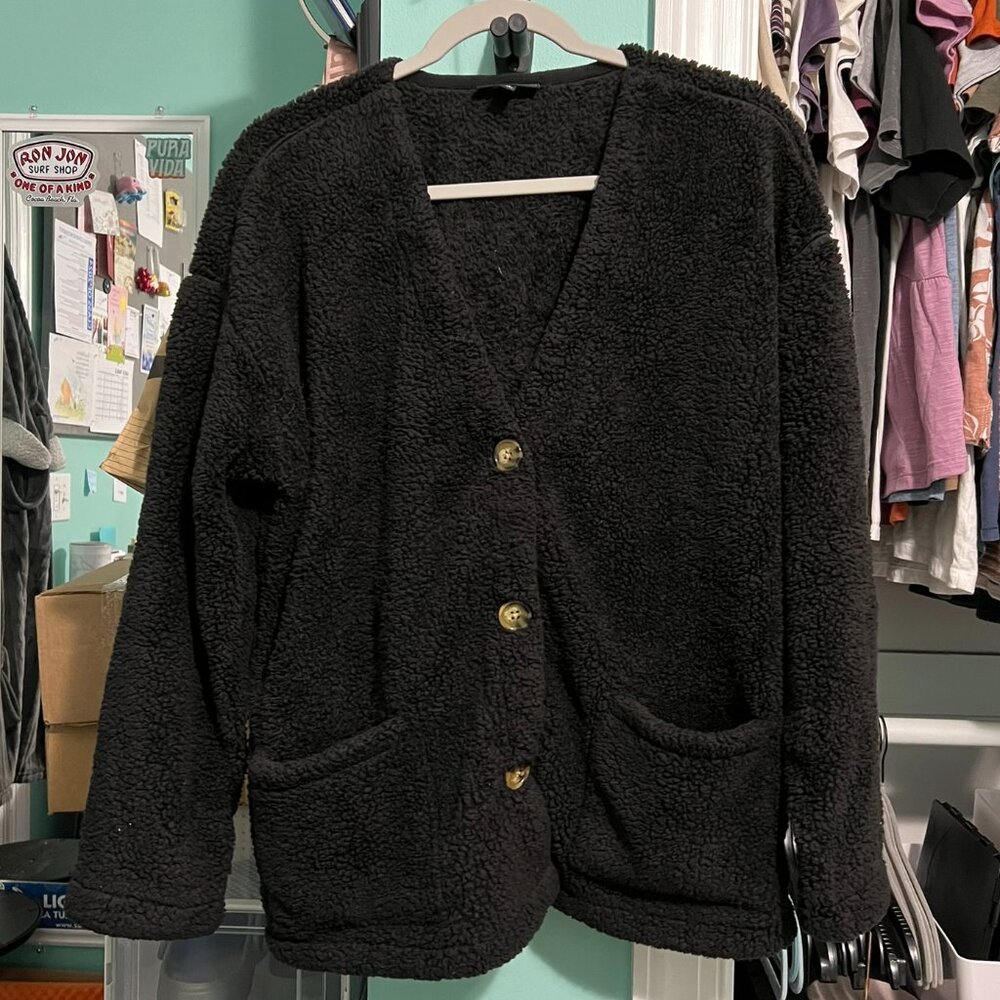 Women's Oversized Sherpa Cardigan
